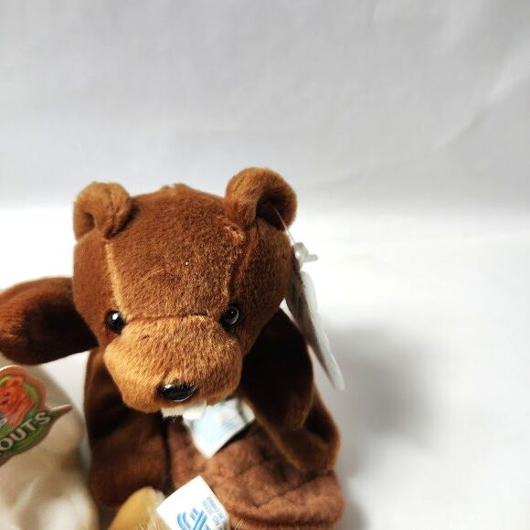 Lot 5 Bean Spouts Small Bean Bag Plush Kangaroo Giraffe Beaver Camel Bear New - Picture 6 of 7